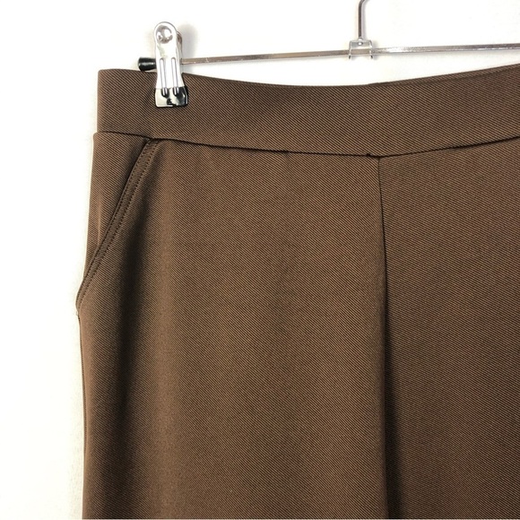 Zara Dark Brown High Rise Tapered Leg Straight Leg Pants L - Picture 3 of 4